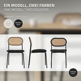 thumbnail of ML-Design Esszimmerstühle 4er-Set Schwarz – gepolsterte Rattanstühle mit gebogener Rückenlehne und Netzdesign, Metallbeine, ergonomisch, ideal für