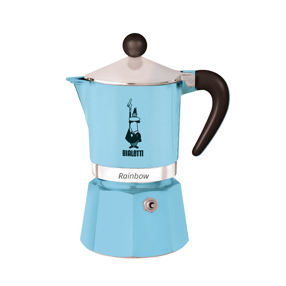 Cafetière 3 tasses Rainbow bleu -  Autre Aluminium Bialetti 14x cm