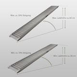 thumbnail of TRUTZHOLM 2 x Profi Schwerlastrampe 200 cm Traglast 2000 kg Alu grau Verladerampe Auffahrrampe