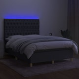 thumbnail of vidaXL Boxspringbett mit Matratze & LED Dunkelgrau 140x190 cm Stoff