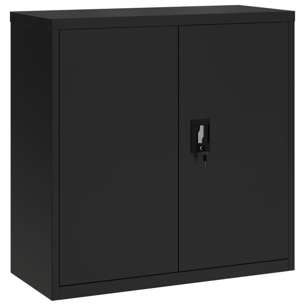 Décoshop26 - Cajoneras de oficina con puertas con cerradura 90 x 40 x 90 cm acero negro DEC024595