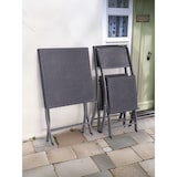 thumbnail of aro Set da balcone pieghevole, 3 pezzi, acciaio/plastica, 2 sedie, 1 tavolo, aspetto rattan, grigio scuro