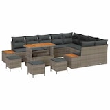 thumbnail of vidaXL Garten-Sofa-Set mit Kissen mit Speicher 13 pcs Grau Poly Rattan