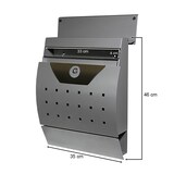 thumbnail of Briefkasten Wandbriefkasten Postkasten Postfach inkl Zeitungsrolle Dunkelgrau V2