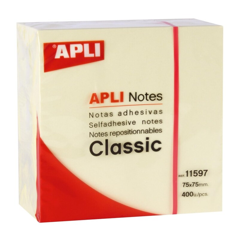 Bloc de 400 notes adhésives 75x75 jaune