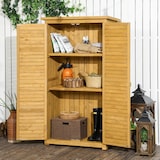 thumbnail of Outsunny cobertizo de madera 87x46,5x160 cm 0,31 m² armario exterior de madera con 2 puertas y 2 estantes interior natural