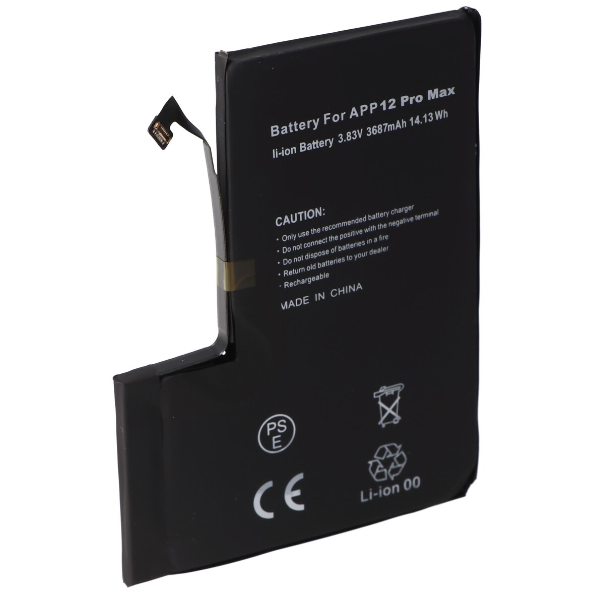 Akku passend für Apple iPhone 12 Pro Max, Li-Polymer, 3,83V, 3687mAh, 14,13Wh, built-in, ohne Werkzeug