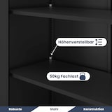 thumbnail of Aktenschrank abschließbar KADO - 5 Ebenen, Flügeltüren | Metallschrank Werkstatt Büroschrank aus Stahl Werkzeugschrank, 185x90x40cm Schwarz