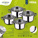thumbnail of San Ignacio - Batería de cocina 16/18/20/24cm Acero Inox apta para inducción con Cubertería de 24 piezas en Acero Inox en color Azul