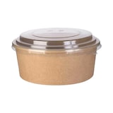 thumbnail of Pot salade en carton kraft brun 1250 ml + couvercle RPET par 300
