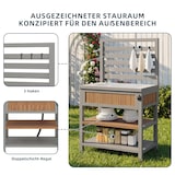 thumbnail of Merax Outdoor Küchenschrank mit Spüle und Wasserhahn, Gartenschrank mit Handtuchhaken, integrierter Flaschenöffner & verstellbaren Regalböden, Grau