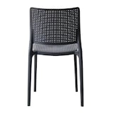 thumbnail of Set van 4 zwarte kunststof terrasstoelen