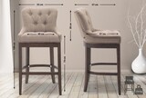thumbnail of Barhocker KAGAD - Stoff Taupe 55x57x109 cm Dunkelbraun | Barstuhl Mit Lehne Tresenhocker Tresenstuhl Kneipenhocker Kneipenstuhl