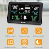 thumbnail of KLAMER Wetterstation Funk mit Außensensor, Digitale Funkwetterstation, Temperaturwarnung, Raumthermometer innen und außen, Wecker, Barometer, RCC Fun…