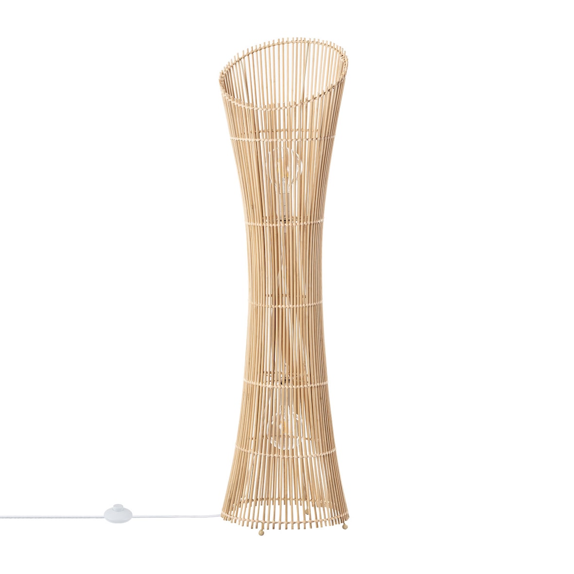 efectoLED Lámpara de Pie de Bambú Marady Madera Natural