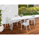 thumbnail of Dmora Set tavolo e sedie Dantonaz, Ripiano rettangolare allungabile da esterno con 4 sedie incluse, 100% Made in Italy, Bianco
