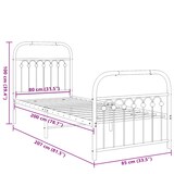 thumbnail of vidaXL Bedframe met hoofd- en voeteneinde metaal wit 80x200 cm