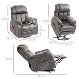 thumbnail of HOMCOM sillón relax levanta personas eléctrico con reposapiés 2 bolsillos mando a distancia y reclinación eléctrica hasta 135°