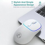 thumbnail of Souris Sans Fil Silencieuse Rechargeable 1600 DPI Rose Pour PC Et Mac Bleu YONIS