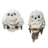 thumbnail of 1 Eule Dekofigur Kunstfell 8cm zum Aufhängen Weihnachtsfigur Schneeeule Deko Figur Weihnachten Tierfigur Weihnachtsdeko Plüschfigur Weiß Grau
