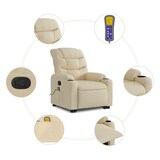 thumbnail of vidaXL Massagesessel mit Aufstehhilfe Creme Stoff