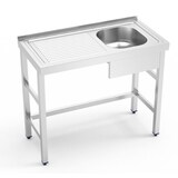 thumbnail of COMERCIAL ALFER - Fregadero con soporte, cubeta a la derecha y escurridor izquierdo. 100x50x85 cm