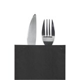 thumbnail of MONOUSO - Saqueta de Talheres com Guardanapo Preta 11x25cm (800 Uds)