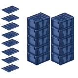thumbnail of PROREGAL 10x VDA KLT Kleinladungsträger mit Verbundboden & Auflagedeckel | HxBxT 21,3x30x40cm | 16,2 Liter | KLT