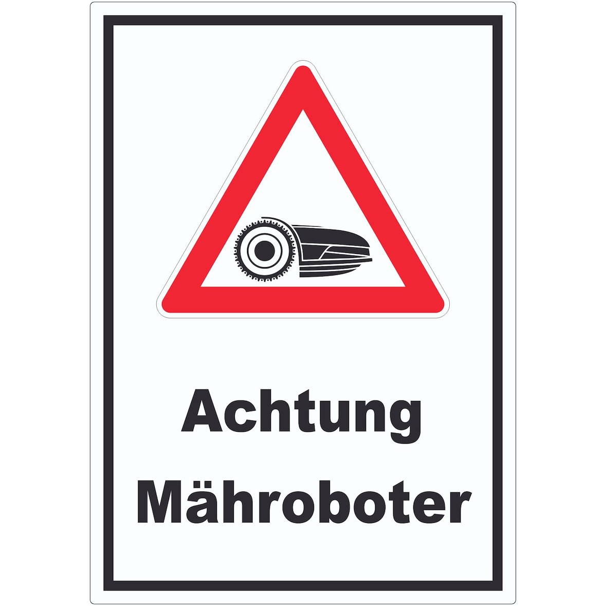 Achtung Mähroboter Aufkleber A0 (841x1189mm)
