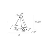 thumbnail of Lámpara colgante moderna Toplight Plate de 67 x 35 cm en metal gris - Casquillo GX53x3 - Altura máxima 100 cm