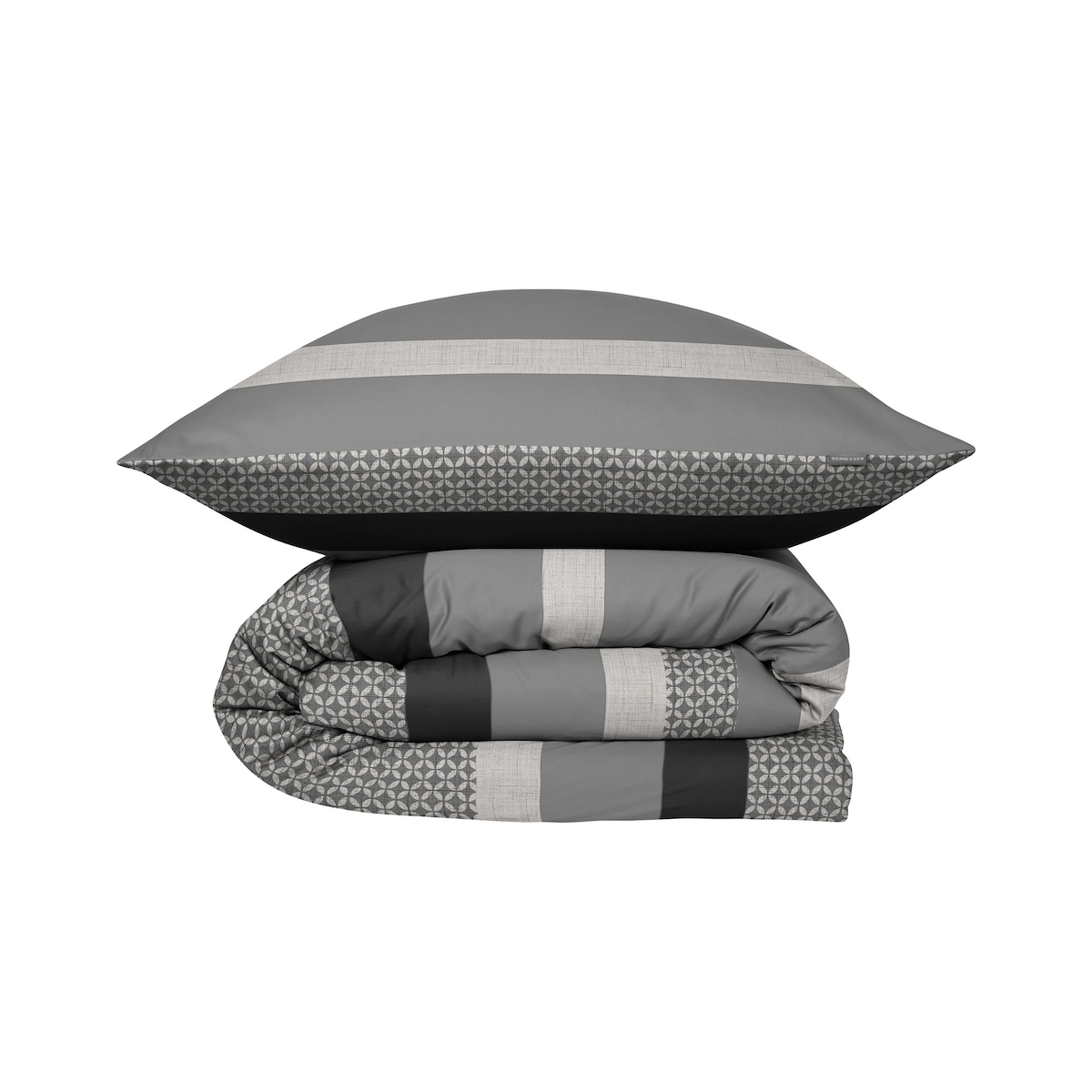Schiesser Bettwäscheset Dion - Renforcé - 2-teilig - 155 x 220 cm - Grau