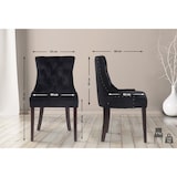 thumbnail of Set van 4 eetkamerstoelen Aberdeen Fluweel zwart/antiek