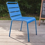 thumbnail of Chaise de terrasse en métal bleu pacific  - Oviala