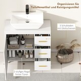 thumbnail of Badezimmer-Unterschrank 65x70x30 Weiß MDF Spanplatte Soft-Close Schubladen Fächer Stauraum Waschbecken Unterschrank Badmöbel
