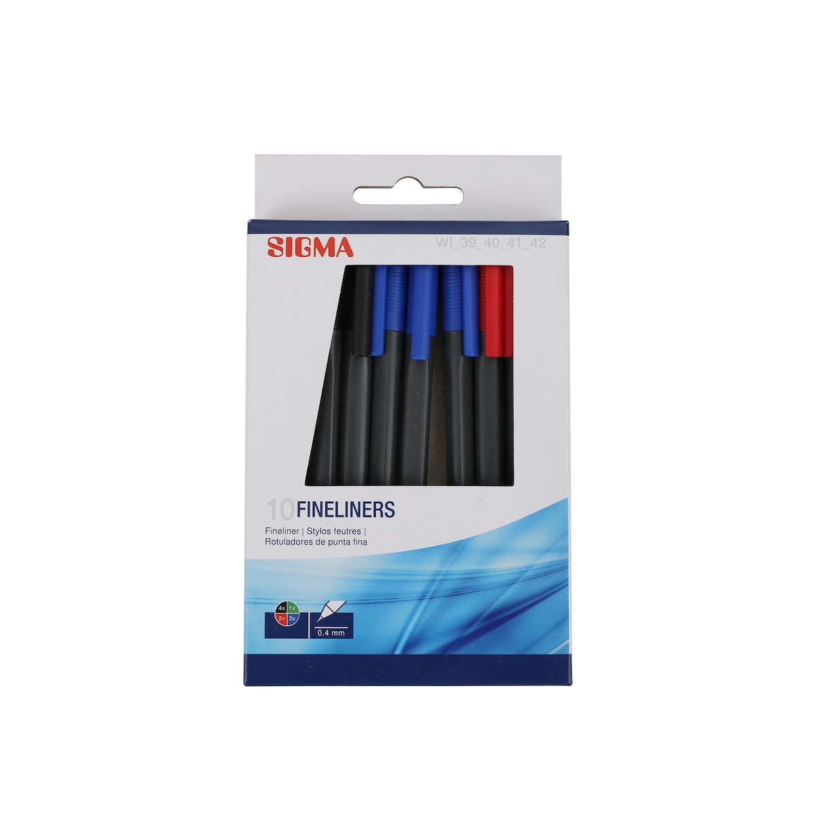 SIGMA Caneta de ponta fina, cores sortidas, largura da linha: 0.4 mm, 10 unidades