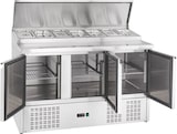 thumbnail of GastroHero Belegstation ECO 1365 Kühltisch 3 Türen 1365x700 mm für 7x GN 1/3 Belegkühlung 392L Edelstahl Saladette +2 bis +8 °C statische Kühlung R290