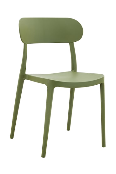 METRO PROFESSIONAL Cadeira empilhável para restauração, plástico, verde azeitona