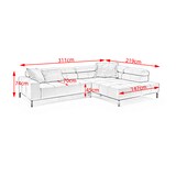 thumbnail of KAWOLA Sofá OHIO Sofá de esquina de pana fina blanco Recamiere derecha