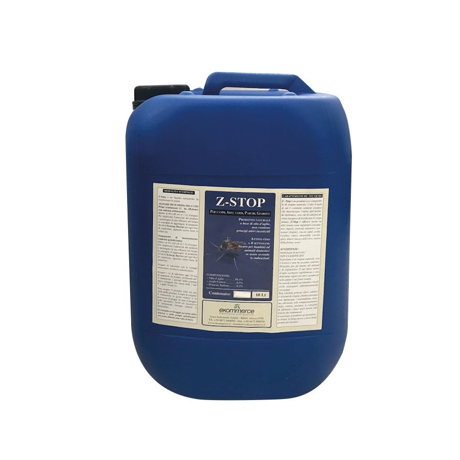 Insetticida naturale per zanzare a base di succo d’aglio Z-STOP 10 litri
