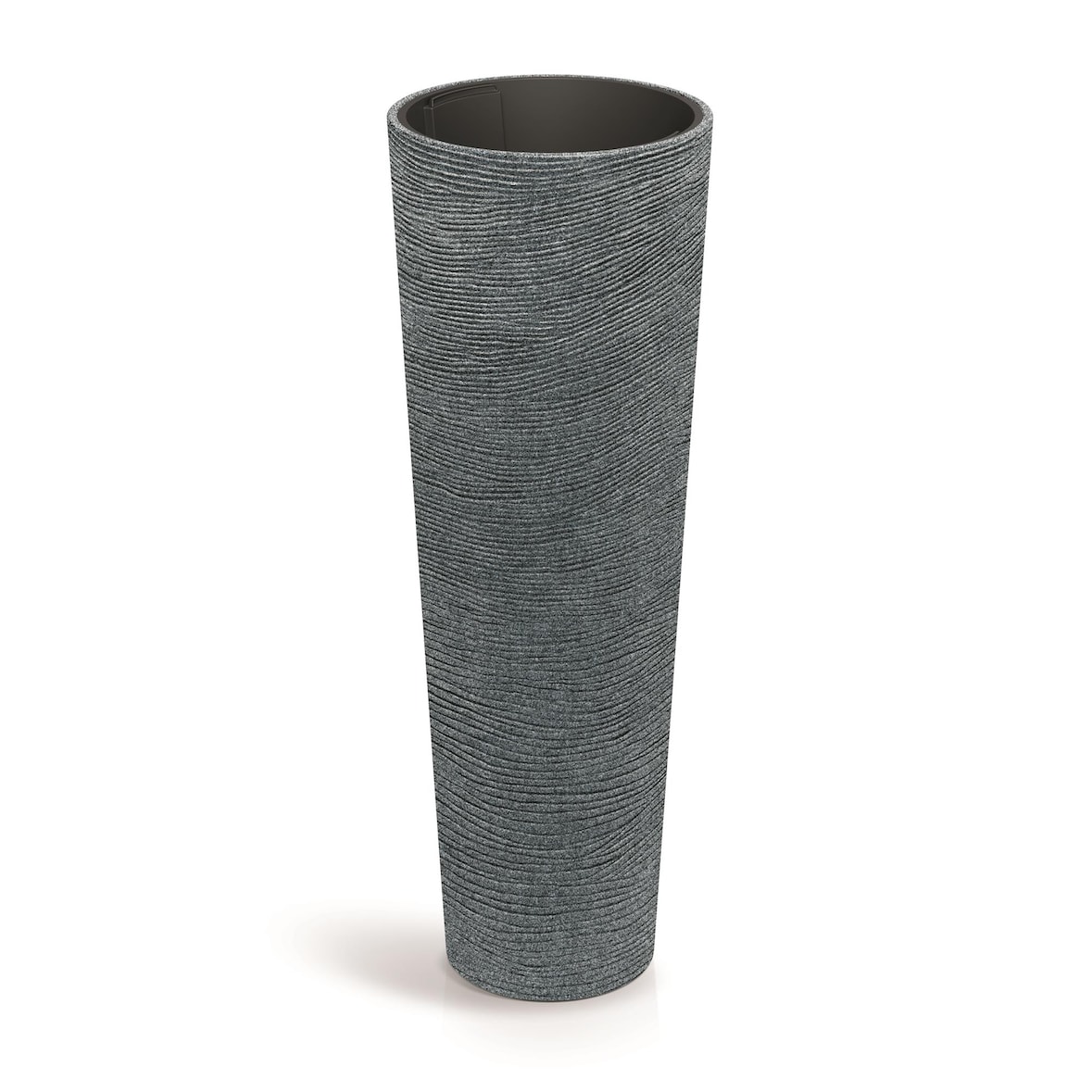 Prosperplast - Blumentopf aus Rotationsgeformtes Polyethylen 20L Ø40x110cm in farbe Granit - Tubra Round SLIM HIGH ETHICK