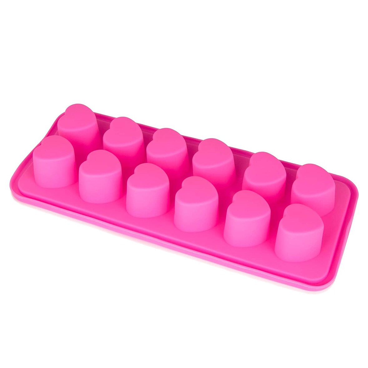 Silikonform Herzen - pink 26x11x3cm - Silikon Form Backen, Seife & mehr - Backform