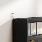 thumbnail of Vitrina de Pared Vitrina de Madera con Estantes Ajustables 2 Puertas Correderas de Vidrio para Colecciones Perfumes Figuras de Decoración 80x9,5x60 cm