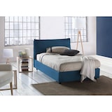thumbnail of Dmora Deusebi Doppelbett, Stauraumbett mit Stoffbezug, 100 % Made in Italy, Öffnung vorne, geeignet für 120x190 cm Matratze, blau