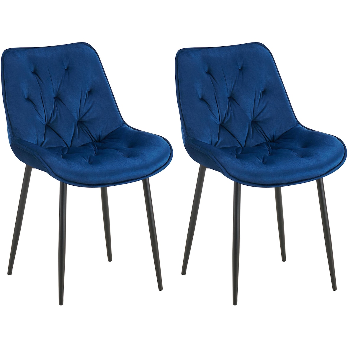 Set van 2 eetkamerstoelen Wallace fluweel blauw