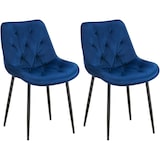 thumbnail of Set van 2 eetkamerstoelen Wallace fluweel blauw