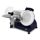 thumbnail of H.Koenig Elektrischer Alleschneider MSX256, professionell, Schnitt 0-12 mm, italienische Klinge 25 cm, eingebauter Schärfer, 282 rpm, Nachtblau