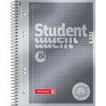 thumbnail of BRUNNEN Student Premium Notizbuch DIN A5 Kariert Spiralbindung Pappkarton Anthrazit-Metallic Perforiert 160 Seiten 80 Blatt