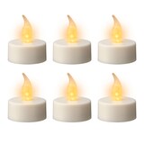 thumbnail of 6 LED Teelichter 1,7cm Kunststoff - Elektrische Teelicht Kerzen batteriebetrieben Teelichtkerzen flackernde Flamme Dekokerzen Weiß Warmweiß