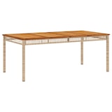 thumbnail of vidaXL Gartentisch Beige 180x90x75 cm Poly Rattan Akazienholz