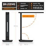 thumbnail of Brandson LED Schreibtischlampe mit 3 Helligkeitsstufen, Leder-Design, 42 LEDs dimmbar, 3 Farbtemperaturen, Sensor Touch, mit Netzteil, Schwarz